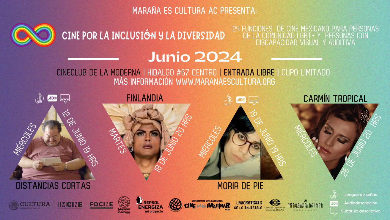 Cartelera junio de 2024.
Cineclub La Moderna, Hidalgo número 67, colonia centro, Xalapa. Entrada libre, cupo limitado.
Miércoles 12, 7 pm: Distancias Cortas
Martes 18, 8pm: Finlandia
Miércoles 19, 7pm: Morir de pie
Miércoles 26, 8pm: Carmín tropical